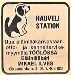 haumau hauveli vanha mainos lehdestä